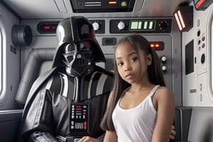 Darth Vader sits next to his Black daughter in her ship's quarters
,<lora:659111690174031528:1.0>