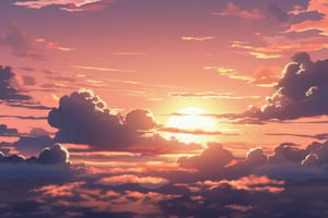 Anime background of  sky's at Sunset ,no sun just sky And clouds 