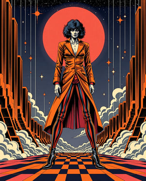 psypop, 70s psychedelic style poster of a (masterpiece, high quality, 8K resolution). A highly detailed anime illustration that combines fantasy and fashion photoshot. influenced by Mario Testino artworks. A cruel and cold universe, which is reflected in the colors and style of drawing., illust、art、from 80s horror movie, directed by Junji Ito、mad scientist、grandiose paranoia、high detail, realsitic shadow、Analog style, vhs style, 8mm film, chromatic aberration, Dvd screengrab、Complementary color gradient, (Dark Fantasy:1), (80s Style), (Sci-Fi), (Noise Effect:1.3), (VHS Grain Effect:1.2) RetroSci style. A vibrant, highly detailed, and dramatic painting. (Dark Fantasy:1), (80s Style), (Sci-Fi), (Noise Effect:1.3), (VHS Grain Effect:1.2) Art style by Noriyoshi Ohrai, Art style by Moebius Jean Giraud, (masterpiece, 4k ,ultra detailed,raw photo:1.2),illustration,(symmetry:1.2),(art deco:1.4),(retro-futuristic:1.4),(minimalism:1.4),(clean:1.4),(flat_color:1.4),(cyberpunk,android:1.4),CCDDA 

"Generate a vibrant and eclectic collage art piece inspired by the intersection of Vaporwave and Psychedelic aesthetics. Incorporate surreal elements, glitchy textures, and nostalgic imagery reminiscent of the 80s and 90s. Utilize a diverse range of colors, geometric shapes, and distorted elements to evoke a dreamlike and otherworldly atmosphere. Let the AI explore the fusion of these two distinct styles, creating a visually engaging and harmonious composition that captures the essence of both Vaporwave and Psychedelic art."