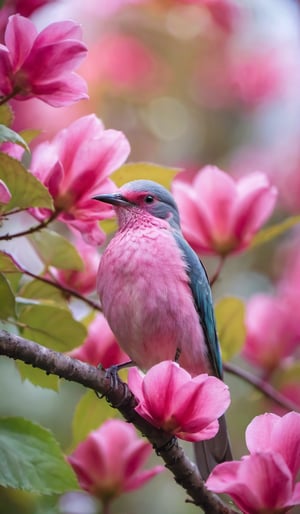 flower, no humans, bird, animal, leaf, pink flower, animal focus