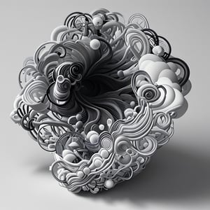 3d black and white spiral optical olusion 