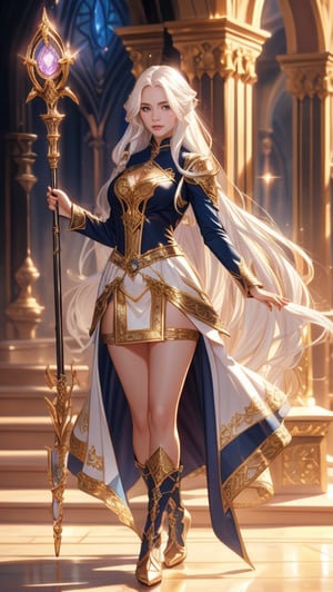 style_oil_painting
character_female_beautiful_Elementalist 
clothing_sexy_fantasy_short_skirt
background_tower 
features_holding_1_long_staff
hair_white_hair
detailed_face
detailed_hand
detailed_finger
portrait_full_body
DualWielding