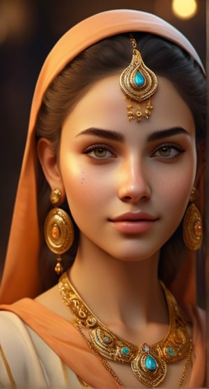 a photorealistic woman golden mage of a stunningly beautiful Emblem of The Middle Eastern unique cultural identities.extremely detailed, detailed symmetrical realistic face, natural skin texture, extremely detailed skin with skin pores, peach fuzz , wearing a masterpiece , absurdres, extremely detailed, amazing, fine details, rich golden color, texture hyper realistic, spectacular lighting, unreal engine, trending on artstation, cinestill 800 tungsten, looking at viewer, realistic photo, RAW photo, TanvirTamim, high quality, high resolution, sharp extremely detailed face, beautiful smile face, young girl, Jewel-like eyes, neon light, chiaroscuro, anime style, key visual, intricate detail, highly detailed, breathtaking, vibrant, cinematic,Gold,more detail XL,Hot Body,Pakistani dress