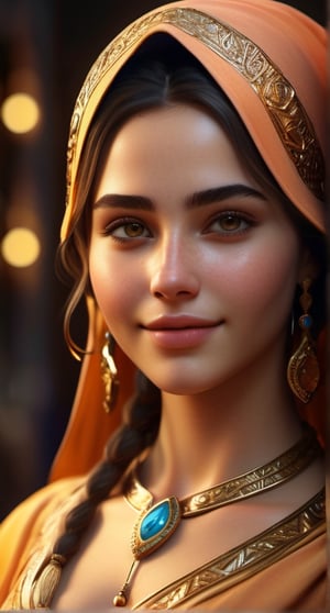 a photorealistic woman golden mage of a stunningly beautiful Emblem of The Middle Eastern unique cultural identities.extremely detailed, detailed symmetrical realistic face, natural skin texture, extremely detailed skin with skin pores, peach fuzz , wearing a masterpiece , absurdres, extremely detailed, amazing, fine details, rich golden color, texture hyper realistic, spectacular lighting, unreal engine, trending on artstation, cinestill 800 tungsten, looking at viewer, realistic photo, RAW photo, TanvirTamim, high quality, high resolution, sharp extremely detailed face, beautiful smile face, young girl, Jewel-like eyes, neon light, chiaroscuro, anime style, key visual, intricate detail, highly detailed, breathtaking, vibrant, cinematic,Gold,more detail XL,Hot Body