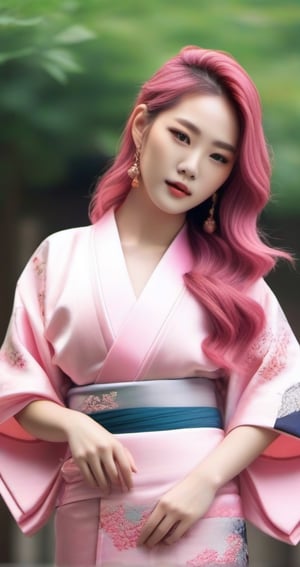 korean beauty pink hair kimono fashion elegant woman asian style shoulder length hair korean culture traditional attire pink aesthetic stunning portrait  
Hot Body,more detail XL,Enhanced All,photo r3al,Hot Girl