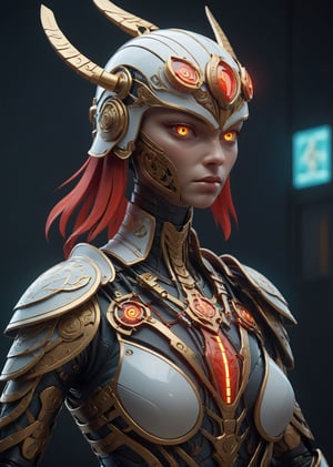 1mechanical girl,((ultra realistic details)), portrait, detailed face,global illumination,GlowingRunes_red, shadows,rim lighting,octane render, 8k, ultra sharp,metal,intricate, ornaments detailed, cold colors, egypician detail, highly intricate details, realistic light, trending on cgsociety, glowing eyes, facing camera,helmet, white plastic,  neon details, machanical limbs,blood vessels connected to tubes,mechanical cervial attaching to neck,wires and cables connecting to head,blood,killing machine, 