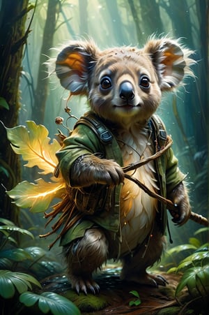 digital art 8k, Jean-Baptiste Monge style, art by cameron gray, sacred land, forests flooded with light, mythical animal creatures, cute koala in a tutu, masterpiece, best quality, high quality, mossy, complex background, complementary colors, insanelly detailled, volumetrics clouds, stardust, 8k resolution, watercolor, razumov style. art by Razumov and Volegov, art by Carne Griffiths and Wadim Kashin rutkowski repin artstation hyperrealism painting, 4 k resolution blade runner, sharp focus, emitting diodes, smoke, artillery, sparks, racks, system unit,  artstation hyperrealism painting concept art of detailed character design matte painting