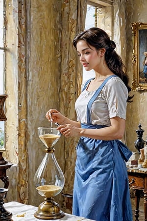 housekeeper, 1girl, beauty, cleaning, hourglass figure, medium shot, masterpiece, reality