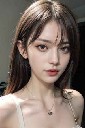 (Best quality, 8k, 32k, Photorealistic, UHD:1.2),

lifelike rendering, Photo of Pretty Japanese woman,  18yo,double eyelids, highly details glossy eyes, glossy full lips, exquisite facial, soft curves, (pale skin:1.3), exquisite skin texture, necklace with a tiny charm, shape focus,ray tracing, detailed hair, detailed fabric rendering,

