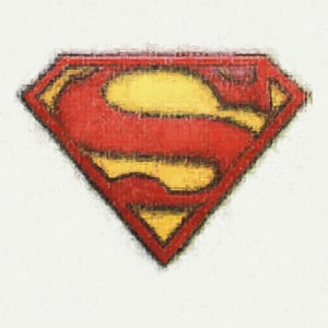 superman logo, iconic S symbol, red and yellow colors, diamond shape, emblem, superhero insignia, bold design, comic book style, graphic illustration, clean lines, high contrast, recognizable, classic, heroic, powerful