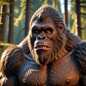 8k portrait close-up Bigfoot, Giant Ape-like creature, highly detailed dramatic lighting, forest in the background, ultra-realistic,<lora:659095807385103906:1.0>