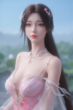  (masterpiece, best quality:1.2),1girl, navel, solo, midriff, bare shoulders, hair ornament, flower, hair flower,, long hair, red lips,
BREAK, (looking at viewer:1.23),(light pink-white color:1.29), (Gradient seven colors rainbow dress:1.39), 
BREAK,blurry, solo focus, long hair, lips, day, lipstick, outdoors, upper body, blurry,(huge breasts:1.39),Xyunxiao,(snow,Peony:1.52),(Lotus pond, lotus:1.32), (blue sky:1.23),Xhaiqinyan,XxiaoxunerX,Xhuolinger