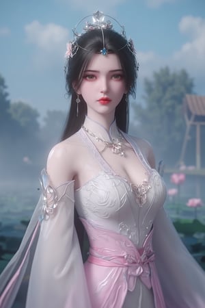  (masterpiece, best quality:1.2),1girl, navel, solo, midriff, bare shoulders, hair ornament, flower, hair flower,, long hair, red lips,
BREAK, (looking at viewer:1.23),(light pink-white color:1.29), (Gradient seven colors rainbow dress:1.39), 
BREAK,blurry, solo focus, long hair, lips, day, lipstick, outdoors, upper body, blurry,(huge breasts:1.39),Xyunxiao,(snow,Peony:1.52),(Lotus pond, lotus:1.32), (blue sky:1.23),Xlimuwan,XxiaoxunerX,Xhuolinger