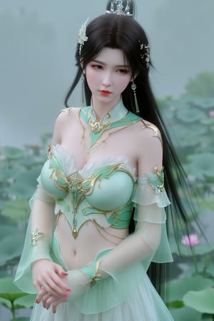  (masterpiece, best quality:1.2),1girl, navel, solo, midriff, bare shoulders, hair ornament, flower, hair flower,, long hair, red lips,
BREAK, (looking at viewer:1.23),(translucent light green-white color dress:1.39),(Topless:1.59),
BREAK,blurry, solo focus, long hair, lips, day, lipstick, outdoors, upper body, blurry,(huge breasts:1.89),(full breasts:2.39),Xyunxiao,(snow,Peony:1.52),(Lotus pond, lotus:1.56),XxiaoxunerX,Xhuolinger,(Topless:2), (sexy,nsfw:2),