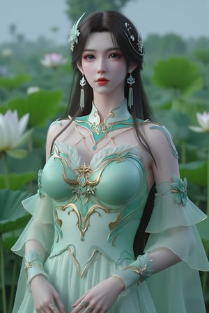  (masterpiece, best quality:1.2),1girl, navel, solo, (Topless:2), (sexy,nsfw:2),, bare shoulders, hair ornament, flower, hair flower,, long hair, red lips,
BREAK, (looking at viewer:1.23),(translucent light green-white color dress:1.39),(Topless:1.59),
BREAK,blurry, solo focus, long hair, lips, day, lipstick, outdoors, upper body, blurry,(huge breasts:1.89),(full breasts:2.39),Xyunxiao,(snow,Peony:1.52),(Lotus pond, lotus:1.56),XxiaoxunerX,Xhuolinger,(Topless:2.3), (sexy,nsfw:2),