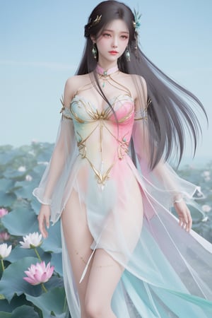  (masterpiece, best quality:1.2),1girl, navel, solo, midriff, bare shoulders, hair ornament, flower, hair flower,, long hair, red lips,
BREAK, (looking at viewer:1.23),(light pink-white color:1.29), (Gradient seven colors rainbow dress:1.39), 
BREAK,blurry, solo focus, long hair, lips, day, lipstick, outdoors, upper body, blurry,(huge breasts:1.39),Xyunxiao,(snow,Peony:1.52),(Lotus pond, lotus:1.32), (blue sky:1.23),Xhaiqinyan,XxiaoxunerX,Xhuolinger