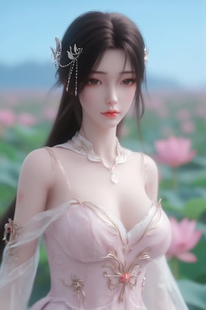  (masterpiece, best quality:1.2),1girl, navel, solo, midriff, bare shoulders, hair ornament, flower, hair flower,, long hair, red lips,
BREAK, (looking at viewer:1.23),(light pink-white color dress:1.29),
BREAK,blurry, solo focus, long hair, lips, day, lipstick, outdoors, upper body, blurry,(huge breasts:1.39),Xyunxiao,(snow,Peony:1.52),(Lotus pond, lotus:1.56), (blue sky:1.23),Xhaiqinyan,XxiaoxunerX,Xhuolinger