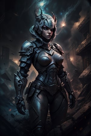 high definition image of a woman in black armor