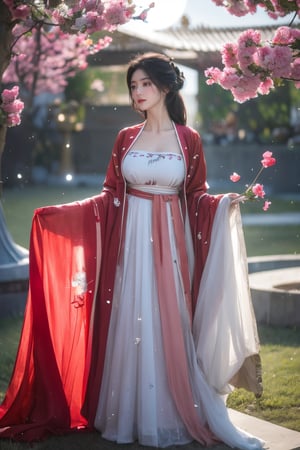 (masterpiece, best quality:1.2), highres, extremely detailed, 1 girl, very long hair, eye highlights,
BREAK,
(red hanfu dress:1.39), frills, outdoors, flower, fluttering petals, pefect body, depth of field,pastel color, Depth of field,garden of the sun,shiny,flowers, garden, 1girl, (butterfly style, butterflies:1.23), ultra detailed, glary,Light, light particles,glitter,reflect,,(big breasts:1.62),Xyunxiao,(full moon:1.39),