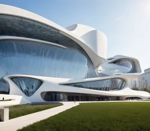 (master piece)(biomorphic building), rhombuses facade pattern, zaha hadid, Calatrava, glass windows,  concrete,  house with tesselated facade, front street view,photo-realistic,hyper-realistic, parametric architecture,8k, ultra details,Low-rise building,Manufactured goods,Theatre stadium,Tower,ellipsoid,tarmac,Air terminal,seaside,Golden fashion,Minimalist style,Water style,mobility,

An architectural wonder with a daring configuration and ground-breaking design.This structure could be a museum or a company building.4k image photo like,(detailed)