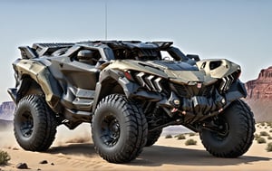 Masterpiece, 4k, High Resolution, Octane Render, Unreal Engine 5, Award Winning, Dramatic Lighting, Intricate, 8k Highly Professional Detail, HDR, Smooth, Sharp Focus, Illustration, Unreal Engine 5, Octane Render, Cinematic Light, dynamic volumetric lighting, Off-road suspension,baja, Armored vehicle,suv, all-terrain vehicle, concept, science fiction,(gmc:0.5), Peterbilt 389,concept car,(f350:0.2),oshkosh m-atv,mrap, jltv,humvee, Knight XV ,KOMBAT,mint 400, Lamborghini Countach 1980,Benz Ener-G-Force Concept Car,sr-71,future,TechStreetwear,Super wide tires, super wide chassis,No rear-view mirror,ROBOT,exosuit,LegendDarkFantasy, 3D SINGLE TEXT,HYPER REAL,mecha\(hubggirl)\,tactical gear