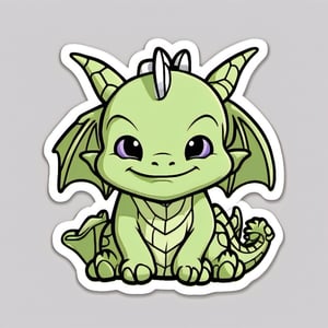  sticker,dragon, cartoon,outlines , cute little dragon, chibi, white background