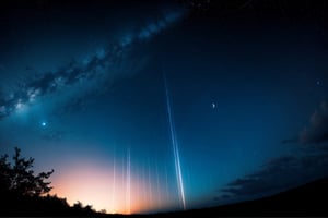  night time sky  and the nature is so amazing, half moon in the sky, some stars also
