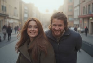 YOUNG MAN AND HIS GIRLFRIEND IN THE CITY