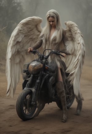 angel en una moto, espacio extewrior