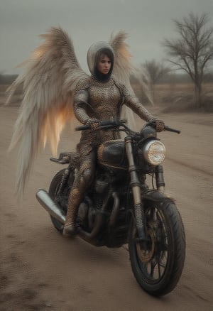 angel en una moto, espacio extewrior