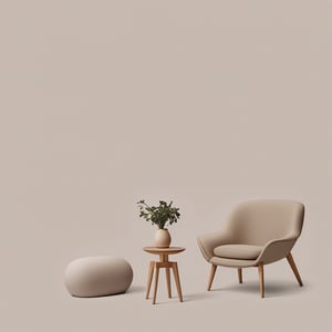 Minimalist Style: Focuses on extremely simple design concepts with clean, tidy space layout and minimal decoration and furniture. Light Taupe Background