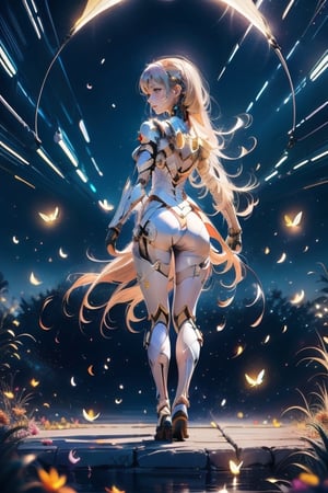 Petals cover her body. Soft and beautiful petals mysteriously wrap around her, making her imagine the perfect silhouette and dizzying curves. And while she walks, the petals flow out of her body, creating a beautiful scene that flutters back.,DonMW15p,firefliesfireflies,Mecha body