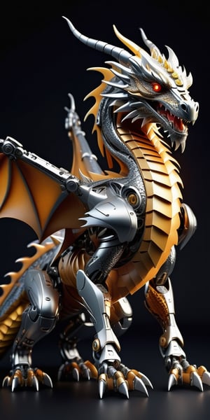((best quality)), ((masterpiece)), ((ultra-detailed)), extremely detailed CG, (illustration), ((detailed light)), (beautiful detailed robotic dragon ),Leonardo Style,more detail XL