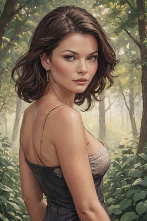 Catherine Zeta-Jones （2004） exuding charisma and charm, textured oil painting, thick oil paint, brush strokes, Artrage effect,  highly detailed, sunny outdoor backdrop, dynamic lighting, super detailing, painterley effect, post impressionism, ,oil painting,comic book