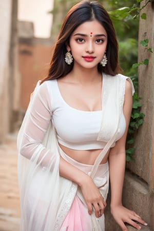 Indian beautiful and hot style bhabhi look wearing in Vyjayanthimala,Rekha , age 23, realistic body skin, brown eye ,white teeth, tilak on forhead ((wearing white pink saree white  blouse)),neckless and earring, Makeup, beautiful, detailed eyes,detailed lips,portrait,endless beauty,Milf, smile on face,((stading in front of kedarnath temple))red lipstik,pov_eye_contact,A gorgeous hindu indian girl,very fit, very toned, very athletic, naughty poses, hyperdetailed,full body, head to toe
,Anime Style, 