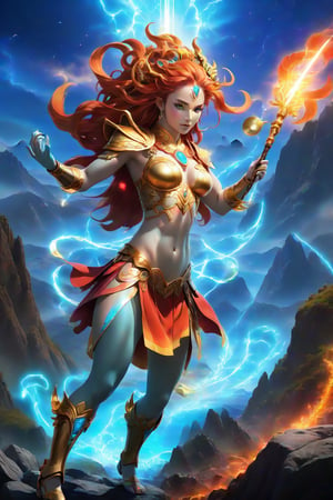 (A ferocious one, epic battles),(A high resolution, Vibrant colors),(Detailed expressions, Intense action),(fantasy, mythological creatures),(Minotaur vs Greek Goddess),(Equipped with powerful weapons),(Striking pose, Dynamic movements),(Holy lighting, Dramatic shadows),(The goddess's fiery hair),(God's glowing eyes),(Multiple heads on monsters),(Enigmatic Atmosphere),(Sparkling armor, Engraved with symbols),(magic incantation),(Debris floating in the air),(Mountainous landscape in the background),(Mythological symbols and runes),(Powerful energy waves),(Heroic determination).