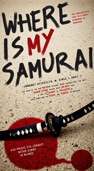 The cover of the music contains a picture of a samurai sword on the ground, in bold writing text"where is my samurai "