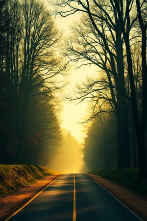 outdoors, day, tree, no humans, sunlight, nature, scenery, forest, road