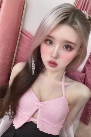 (half body ) (White shirt)  ( pink skirt), 1girl,pretty face,High definition face,make up,crying, large open breasts , cleavage, arms tied behind back ,mmg2.0,  shiny black shiny  thin pantyhose,Take off school uniform,Barbie Bedroom,medium_breast_bondage,enakorin,ffff,Plump thighs,bust_shot,wings,reina_miyoshi, cute girl,both knees erect lying floor,Small shoulder,Narrow shoulders,no wings,cute,white shose,Front view,Characters fill the picture,The head is in the picture,qbyc,silver,klee (genshin impact),diaochan,double ponytail,OD,women,blond hair,mecha,hina,lemon0028,Face close-up,Beautiful eyelashes,2 legs,EpicStyle,Young beauty spirit ,Best face ever in the world,face_veil,EpicDoll,korean girls,realhands,Egirl,Shion face,gaeul_ivez,female,solder,haohaoulz