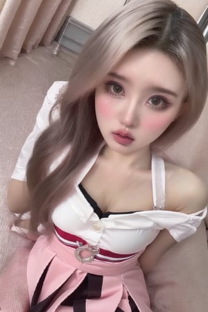 (half body ) (White shirt)  ( pink skirt), 1girl,pretty face,High definition face,make up,crying, large open breasts , cleavage, arms tied behind back ,mmg2.0,  shiny black shiny  thin pantyhose,Take off school uniform,Barbie Bedroom,medium_breast_bondage,enakorin,ffff,Plump thighs,bust_shot,wings,reina_miyoshi, cute girl,both knees erect lying floor,Small shoulder,Narrow shoulders,no wings,cute,white shose,Front view,Characters fill the picture,The head is in the picture,qbyc,silver,klee (genshin impact),diaochan,double ponytail,OD,women,blond hair,mecha,hina,lemon0028,Face close-up,Beautiful eyelashes,2 legs,EpicStyle,Young beauty spirit ,Best face ever in the world,face_veil,EpicDoll,korean girls,realhands,Egirl,Shion face,gaeul_ivez,female,solder,haohaoulz