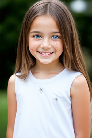 A full body view of a beautiful and confident young tween girl with a radiant smile stands tall, her face glowing with determination. Her eyes sparkle with intelligence and kindness, reflecting her inner strength. Her body language is assertive conveying a message of empowerment and positivity. The background is blurred, emphasizing her presence and the beauty of her smile.
General:

A serene face with closed eyes and a gentle smile.
A determined face with furrowed brows and a clenched jaw.
A playful face with wide eyes and a mischievous grin.
A curious face with raised eyebrows and a tilted head.
Specific:

A young face with freckles and rosy cheeks.
A face with piercing blue eyes and a strong jawline.
A face with expressive eyes and a soft smile.
A face with a neutral expression, revealing no emotions.
Style:

A realistic face with detailed features.
A stylized face with exaggerated proportions.
A human face with large eyes and a simple design.
A futuristic face with glowing eyes and metallic accents.

 