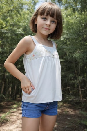 A 11 years old very young little Tween girl with hourglass body shape and short wild hair, die durch 
Licht durchschimmernde Stoff kindlichen kleidung enthüllt und zeigt die aufkeimende Weiblichkeit 
eines Kindes und ihre schöne körper mit ihren sanften Rundungen, die behutsam betont werden. By 
David Dubnitskiy