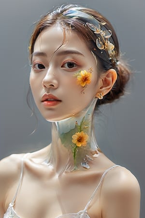 ((1 clear glass skin faced girl)), glass masterpiece, best quality glass ,ultra-detailed glass, 8k, extremely delicate and beautiful glass face, glass body, bone inside, Glass, xxmixgirl, xray,whole body