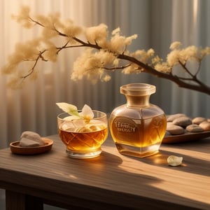 masterpiece, best quality, photography advertising of a glass of whiskey , Round Mugs, Tumbler, myphamhoahong photo, branch, petals, plant, gradient, garden, realistic, cold theme, scenery, shadow, still life ,Bird's Nest Jar,perfect light,Cosmetic,glowing gold