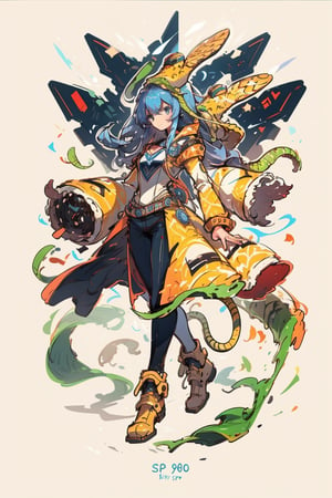 ((top-quality, 8K, masterpiece:1.3)), a cute snake, a girl, mecha suit, tail,