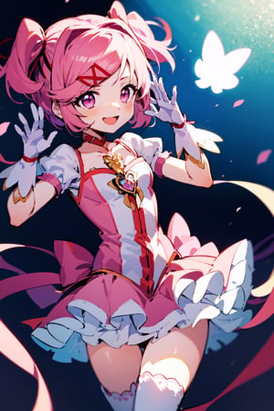 (masterpiece),natsuki,kawai

(park with games for children,
magical girl clothes, pink dress, science fiction:1.2),

1 girl, pink hair, short hair, short hair with 2 small pigtails, red bow in pigtails, red barrette in hair, bright purple pink eyes, breasts, small breasts, tight clothing, deep purple eyes, short pink hair thighs perfect, white stockings, perfect breasts, perfect skin, perfect face, happy expression.

happy expression,
, full body, sexy clothing, sexy pose, sports clothing, sexy, breasts, perfect breasts, medium breasts, pink purple eyes,
magical girl clothes, pink hair, short hair,
(finely best quality illustration:1.2), (kawaii girl:1.0), (1girl, solo:1.0), (smile, D, 0.9), (asking pose, pose dinamic, pose of the magical girl:1.0), (full_body:1.0), (ultra-detailed, highres:1.0),magical girl