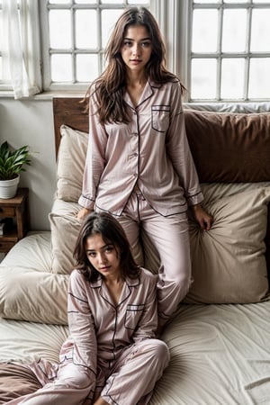 Wearing pajamas