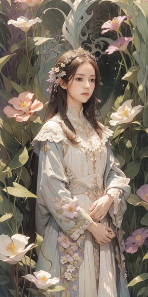 masterpiece, 1girl, upper body, paladin, flower meadow