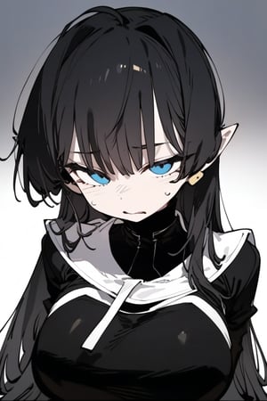 1girl, solo, black hair, long hair, upper body, masterpiece, best quality, very aesthetic, absurdres,gotou hitori, sagawa, fucking, masterpiece, high quality, only black hair, nun clothes, feel disgusting, blue eyes, censored, discust, cute