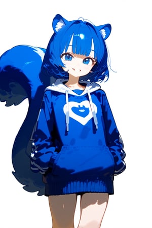 1 blue squirrel human, cute girl